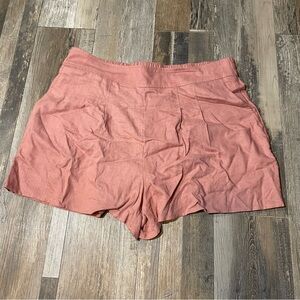 Express shorts high waisted linen shorts pink pull on size L NWT